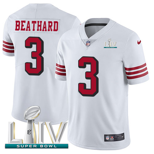 San Francisco 49ers Nike #3 C.J. Beathard White Super Bowl LIV 2020 Rush Men Stitched NFL Vapor Untouchable Limited Jersey->youth nfl jersey->Youth Jersey